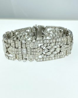 Vintage Platinum and Diamond Hand-Made Bracelet