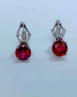 Custom Ruby and Diamond Earrings