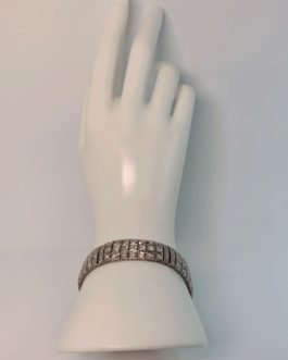 Vintage Platinum Diamond and Sapphire Hand-Made Bracelet