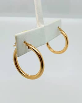 10k yellow gold hollow hoop earrings
