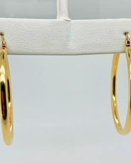 14k yellow gold hollow hoops