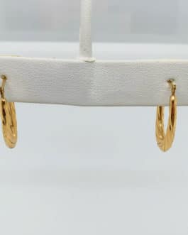 14k yellow gold braided pattern hollow hoops