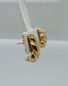 14k yellow gold hollow pattern earrings