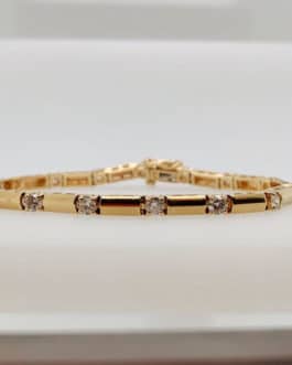14k yellow gold diamond link bracelet