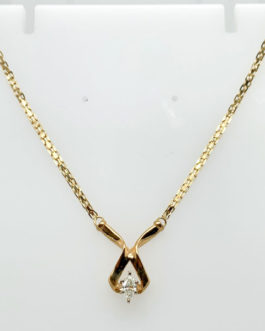 14k yellow gold marquise diamond necklace