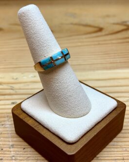 14k yellow gold turquoise ring (HB)