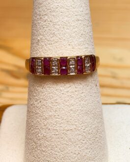 14 karat yellow gold Ruby and Diamond ring(HB)