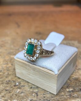 14 karat yellow gold Diamond and Emerald Ring (MSM)