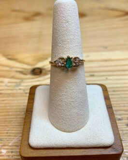 14 karat Emerald and Diamond ring (HB)