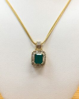 14 karat Emerald and Diamond necklace  MSM
