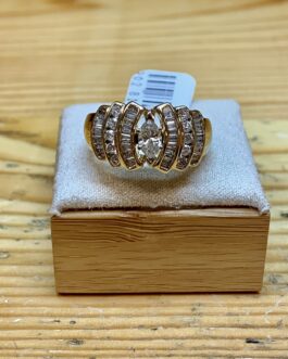 14 karat yellow gold Marquise Diamond ring(HB)